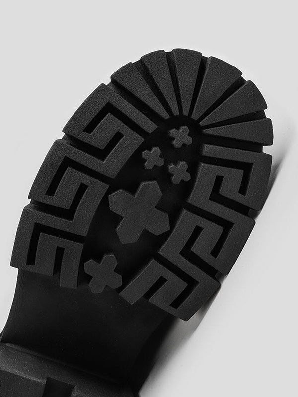 Lace-up Round-toe Split-joint Boots Platform Shoes