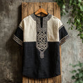 Men's Viking Celtic Embroidery Art Linen Shirt elevenforest