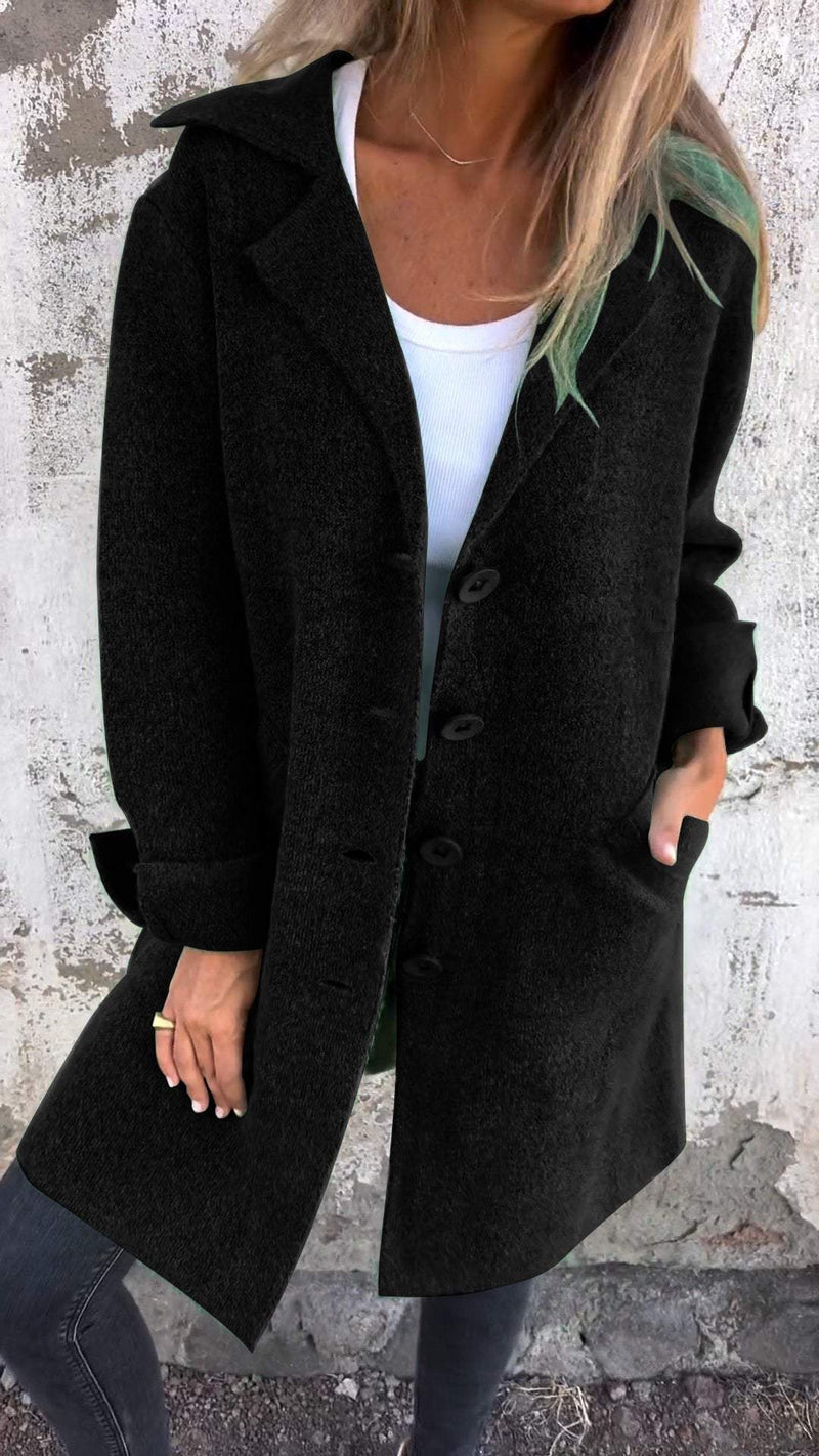 Lapel Single-breasted Long Coat