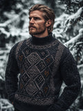 Men's Vintage Viking Inspired Celtic Jacquard Sweater elevenforest