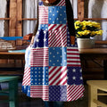 Women's Independence Day Flag Print Sleeveless Midi Dress elevenforest