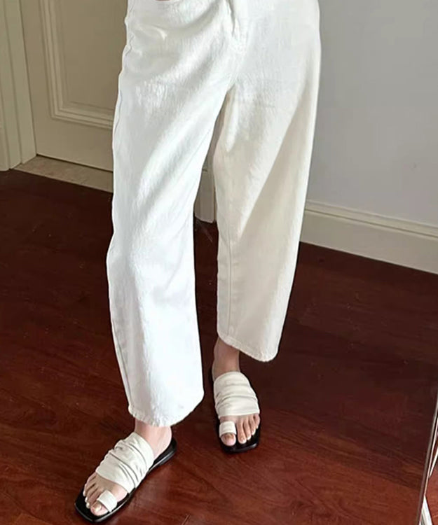Summer New White Toe Flat Wrinkled Slippers Jj023