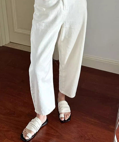 Summer New White Toe Flat Wrinkled Slippers Jj023