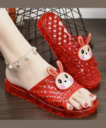 Blue Crystal Transparent Flat Bottomed Slippers Ap1039
