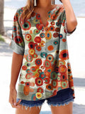 Women's Irregular Colorful Vintage Circle Pattern Art Print Casual Cot