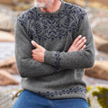 Men's Jacquard Icelandic Pattern Cozy Knit Sweater elevenforest