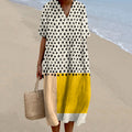 Women's Vintage Geometric Art Linen Dress elevenforest