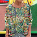 Comstylish Vintage Botanical Floral Embroidery Art Cozy T Shirt
