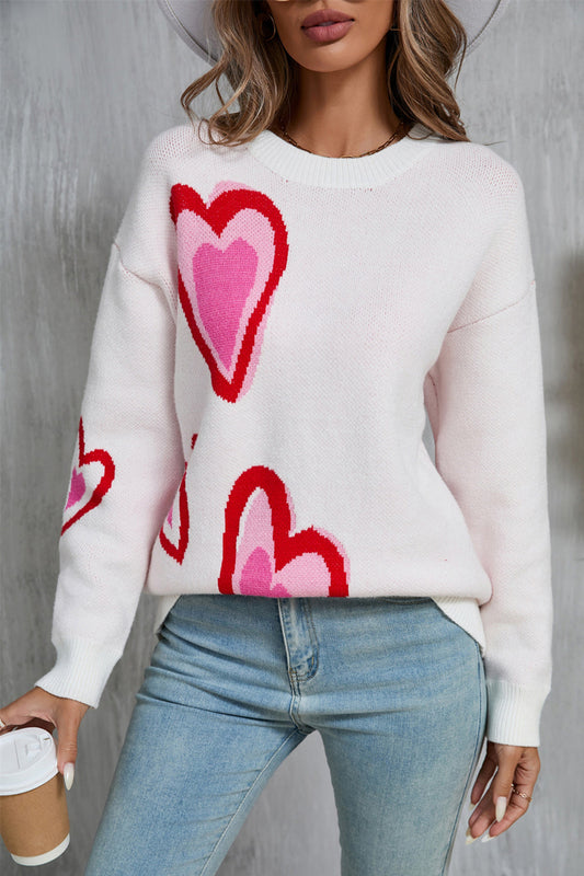 Elsa® | Heart-shaped, long-sleeved crew neck sweater