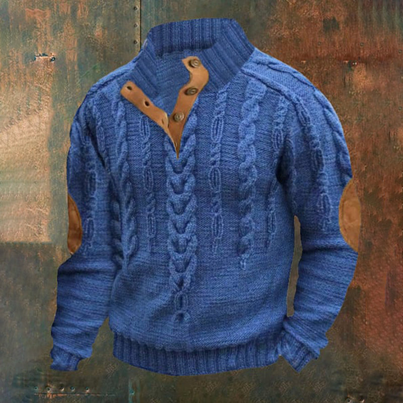 Men's Knit Cable Button-Down Sweater elevenforest