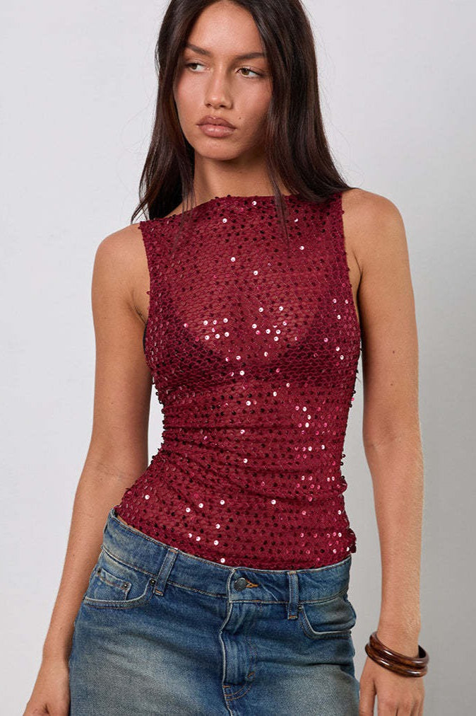 Sequin Bodycon Tank Top