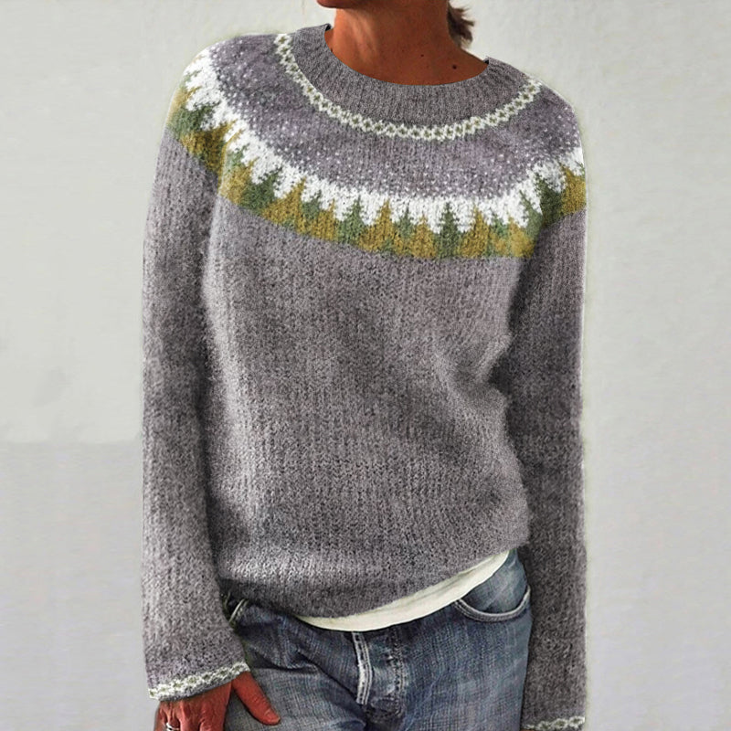 Vintage Iceland Forest Pattern Women's Sweater elevenforest