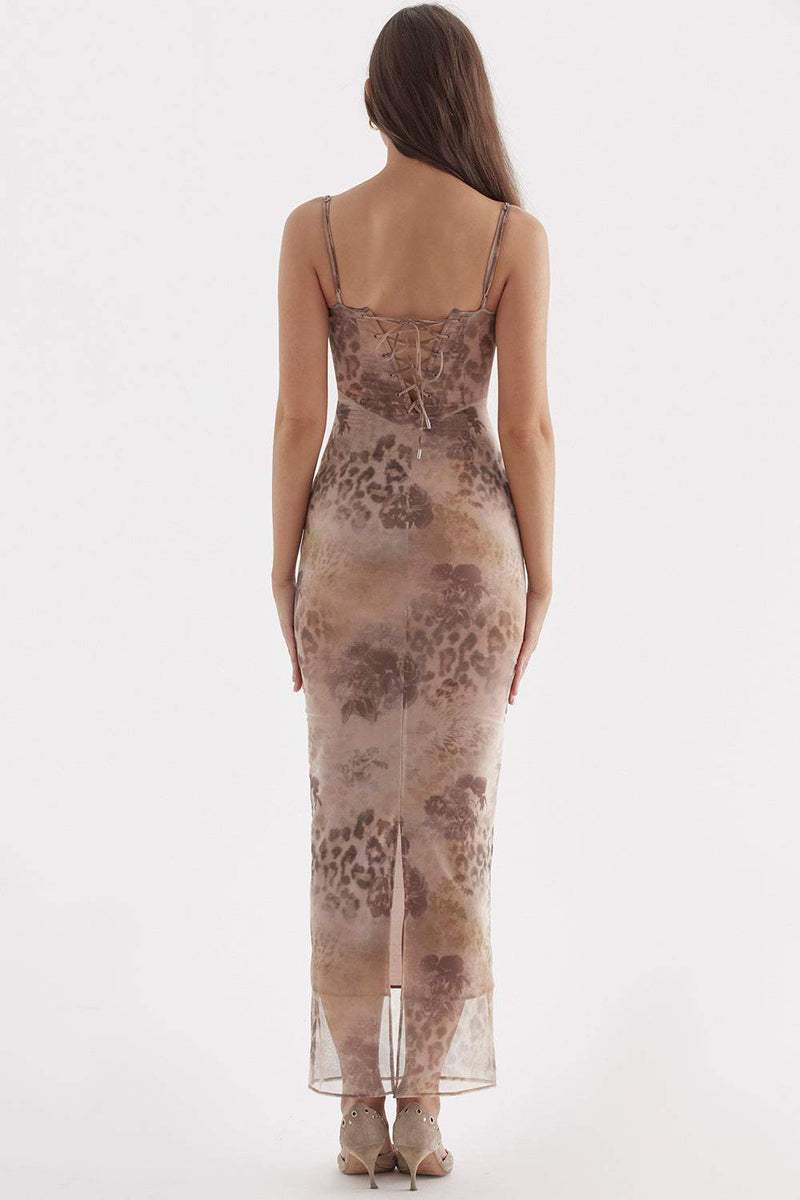 Mesh Sleeveless Maxi Dress