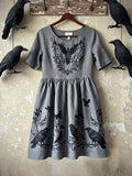 Women's Tribal Raven Embroidery Celtic Lace Art Tank Dress elevenforest
