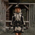 Comstylish Vintage Skull Rose Comfortable Witch Sweater Dress