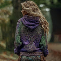 Women's Classic Viking Tree Of Life And Celtic Knot Art Gradient Comfort Hoodie elevenforest