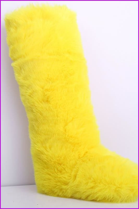 [pre-] 12 Colors Faux Fur Over Knee Boots F373
