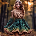 Women's Irish Celtic Knot Gradient Knit Sweater Dress elevenforest