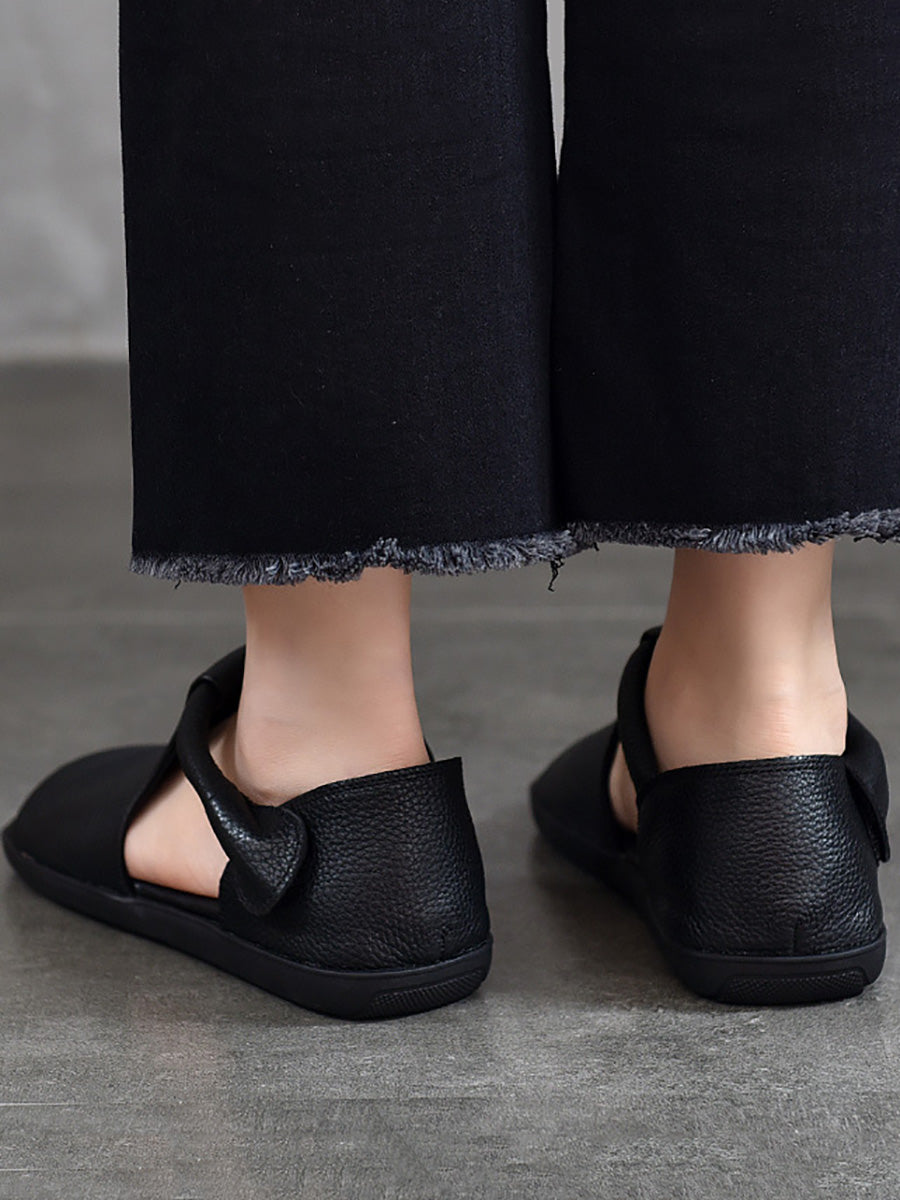 Summer Soft Leather Flat Sandals Cc003