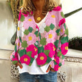 Camellia Floral Women'S Cardigan Sweater elevenforest