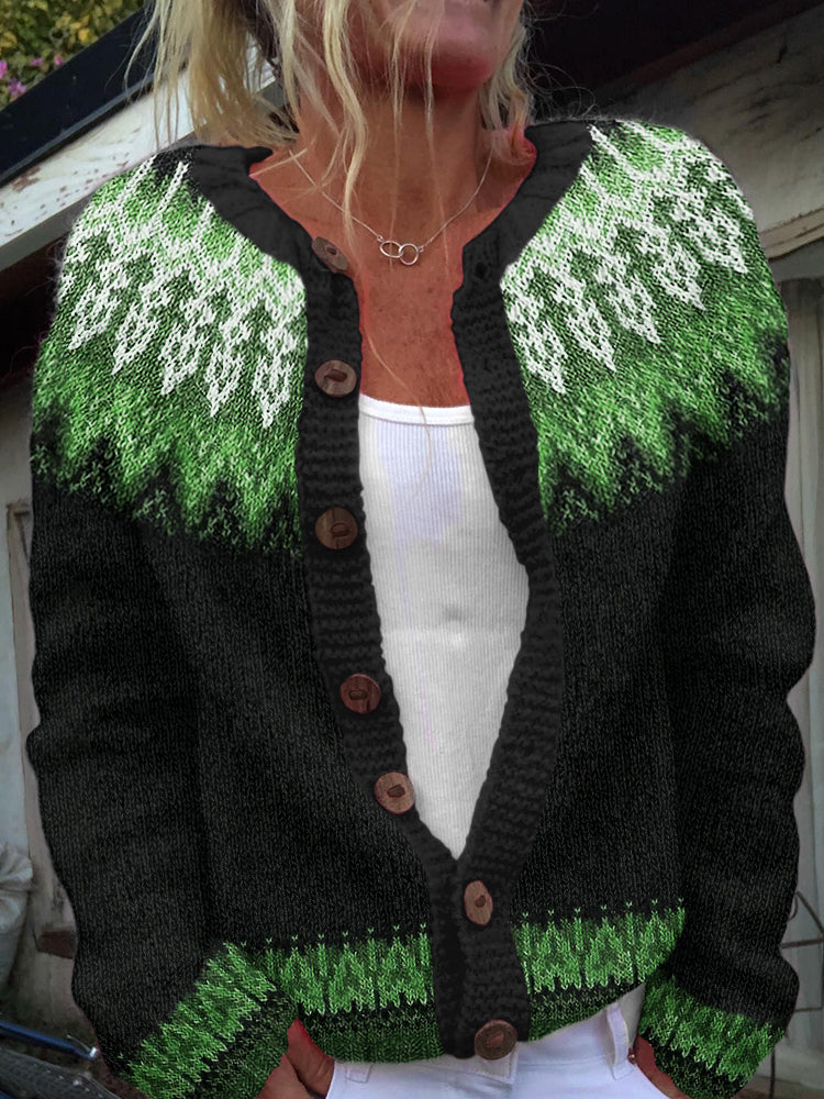 Vintage Tribal Icelandic Pattern Women's Sweater elevenforest