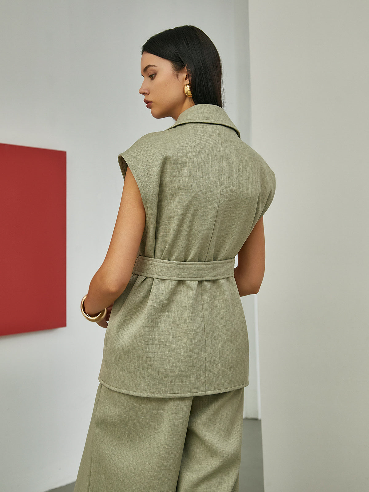 Tailored Belted Vest