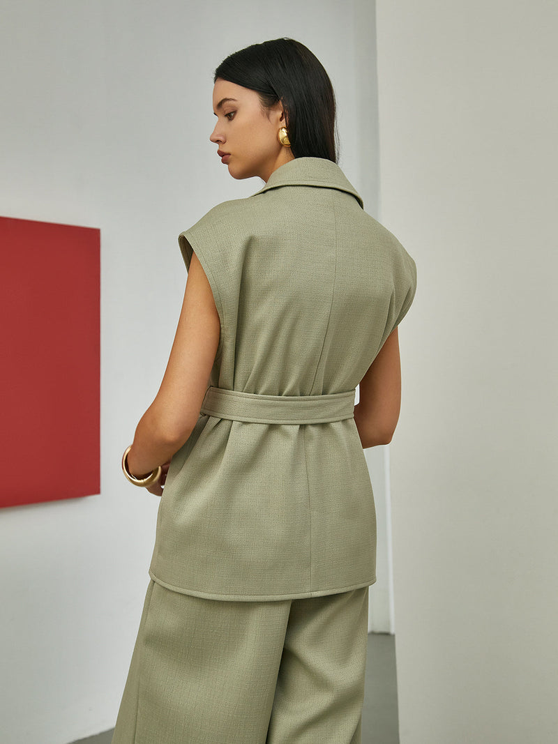 Tailored Belted Vest