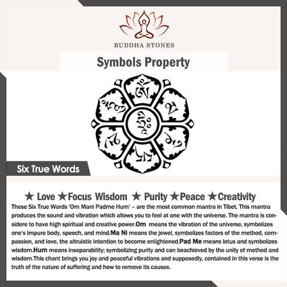 Buddha Stones Om Mani Padme Hum Balance Calm Titanium Steel Ring