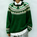 Comstylish Women's St. Patrick's Day Shamrock Pattern Warm Knit Sweater