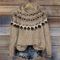 Vintage Tribal Geometry Pattern Warm Comfy Sweater elevenforest