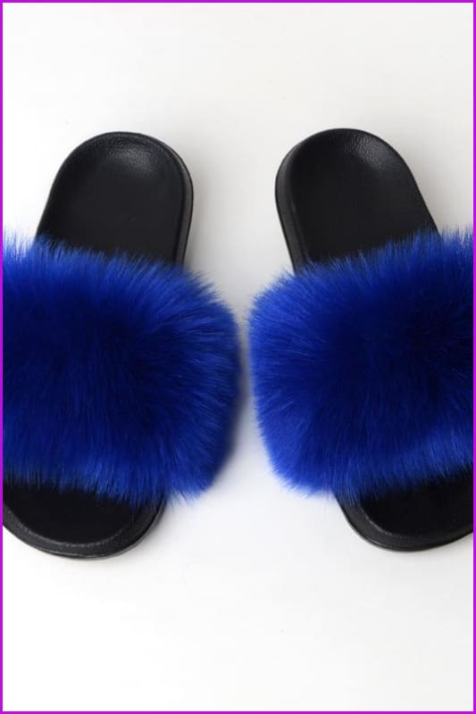 {5-7 Days Wait for Make} New Color Faux Fox Fur Slides F602