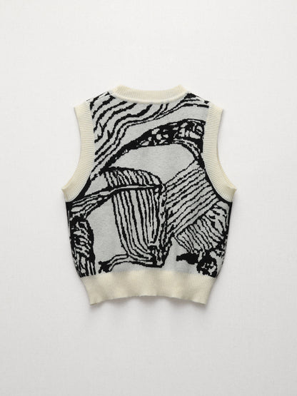 Contrast Trim Sweater Vest