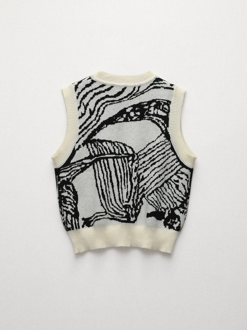Contrast Trim Sweater Vest