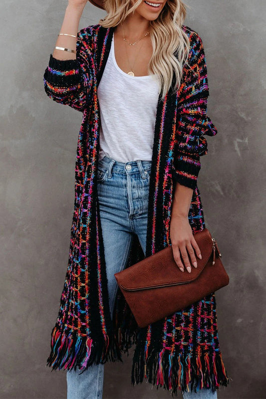 Sweet Tassel Cardigan Collar Tops