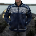 Vintage Warmth Knit Jacquard Icelandic Pattern Zipper Sweater elevenforest