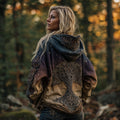 Women's Viking Tree Of Life Cozy Gradient Bohemian Hoodie elevenforest