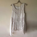 Vintage Lace Art Women's Linen Tank Top elevenforest