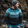 Vintage Norwegian Knit  Fair Isle Jacquard Crew Neck Sweater elevenforest