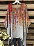 Women's Oil Painting Abstract Gradient Print Top