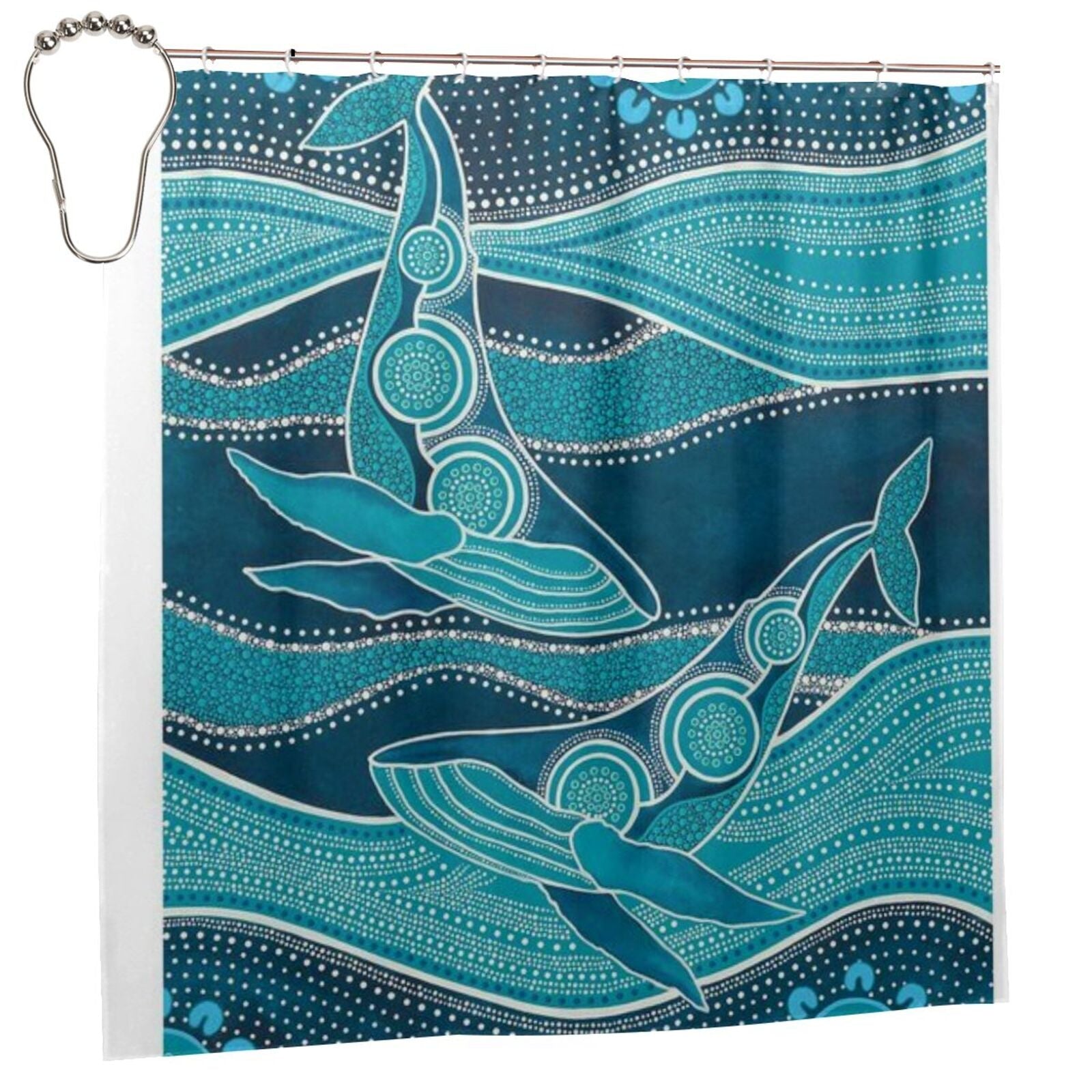 Marine Life Waterproof Bathroom Shower Curtain elevenforest