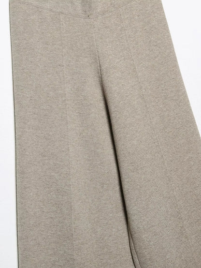 French Suit Sleeveless Round Neck Pullover Side Slit Sweater High Waist Pants