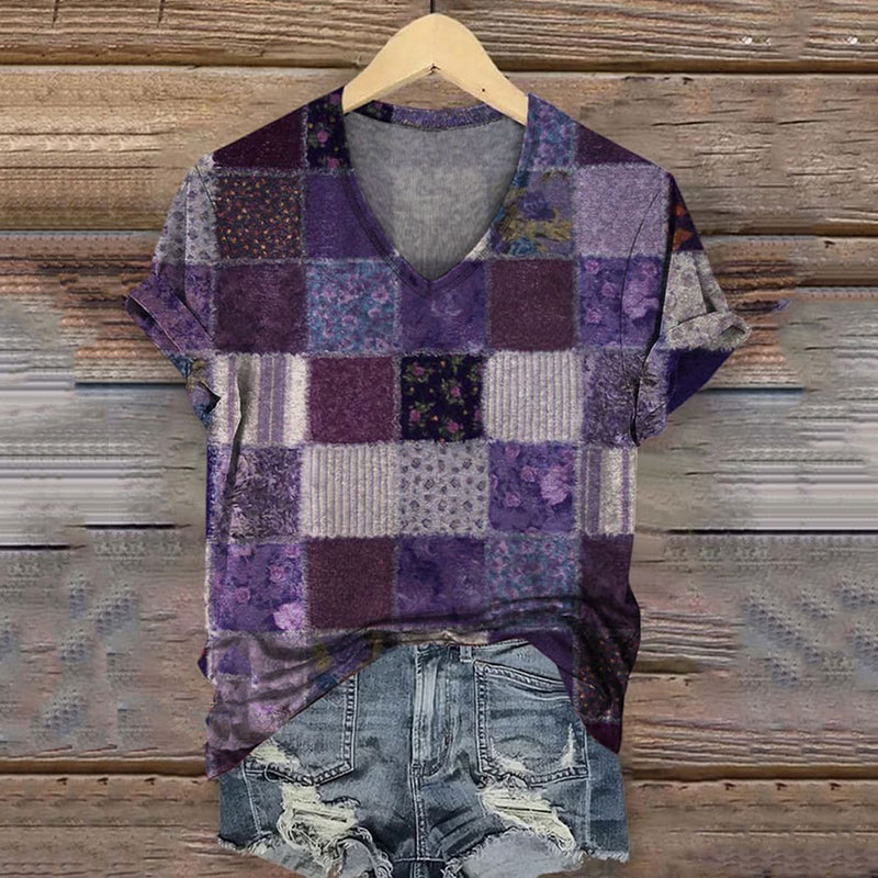 Vintage Floral Print Casual T-shirt elevenforest