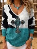 Women's Casual Western Style Long Sleeve Sweater elevenforest