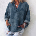 Comstylish Vintage Flowers Art Linen Blend Tunic
