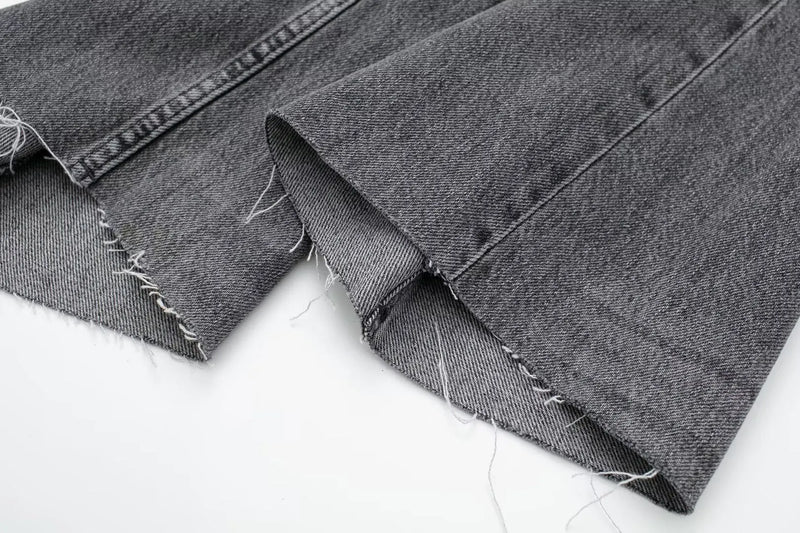 Fall Clothing Wide Leg Mid Waist Long Jeans – High Waisted Denim Pants