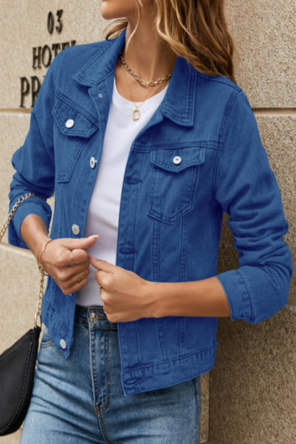 Street Patchwork Turndown Collar Outerwear