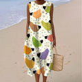 Women's Vintage Cute Farm Chicken Art Design Midi Tank Dress elevenforest