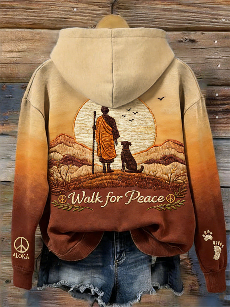 Comstylish Walk For Peace Aloka Sunset Landscape Gradient Hoodie