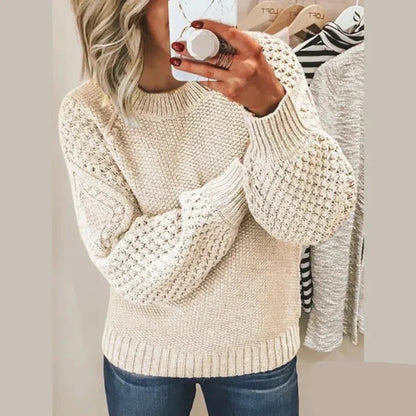 Deborah® | Structured classic sweater with puff sleeves