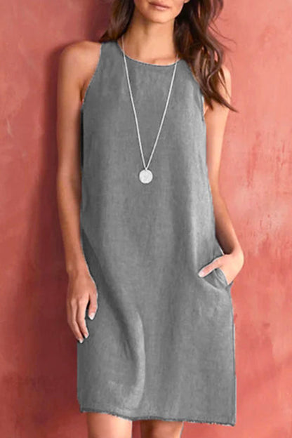 Basis O Neck Vest Dress Dresses(5 Colors)